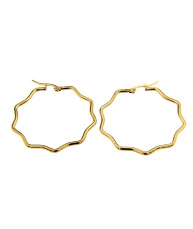 orecchini cerchi in acciaio inox stella colore oro diametro 4.5cm