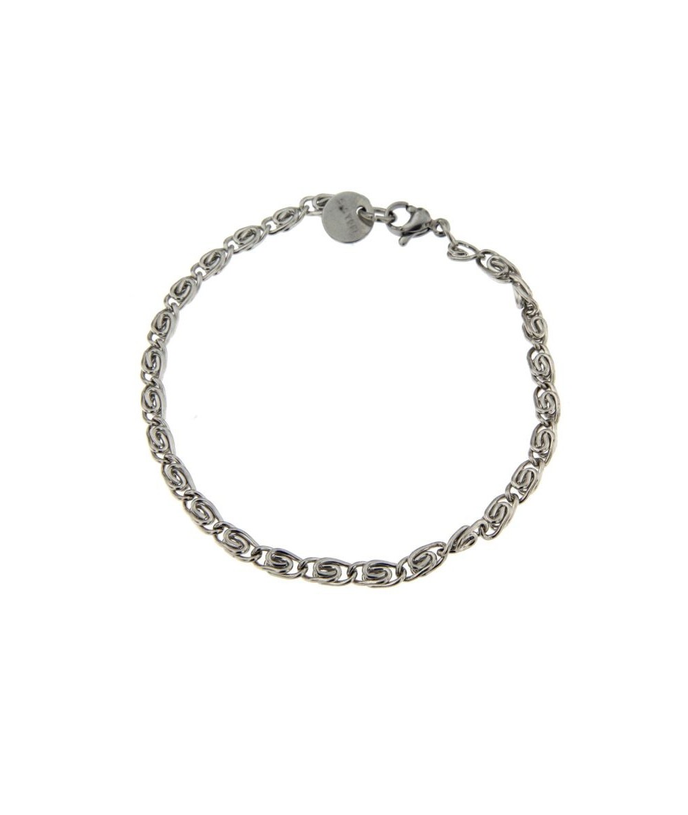 bracciale in acciaio inox catena lumachina spessore medio