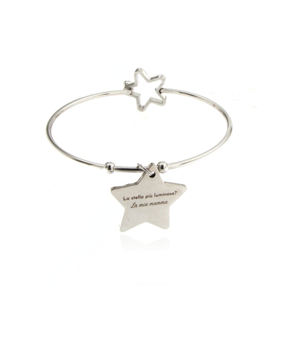 Bracciale Rigido Aperto Amaxer In Acciaio Inox Con Costellazione Zodiacale - Gioiello Astrologico Protettivo Da Uomo E Donna