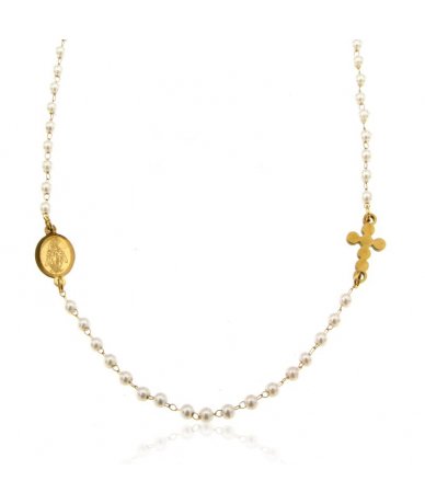 Collana rosario in acciaio...