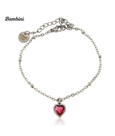 JewelryWe Bracciale Donna Magnetico A Cuore In Acciaio Inox Con Zirconi - 22cm, Regalo Con Sacchetto Di Velluto