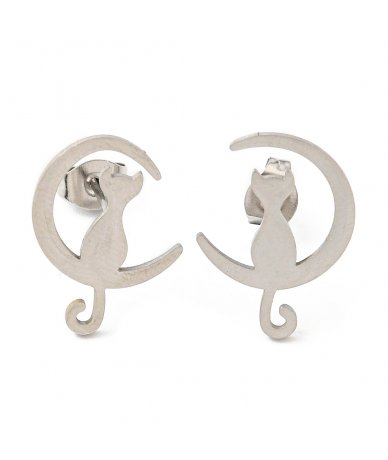 Orecchini a lobo in acciaio...