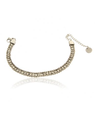 Bracciale catena con strass...