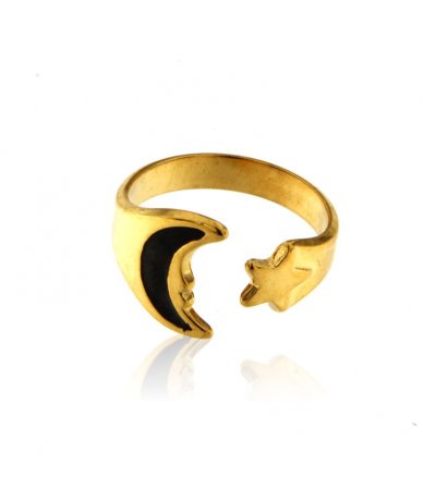 Anello con stella e luna...