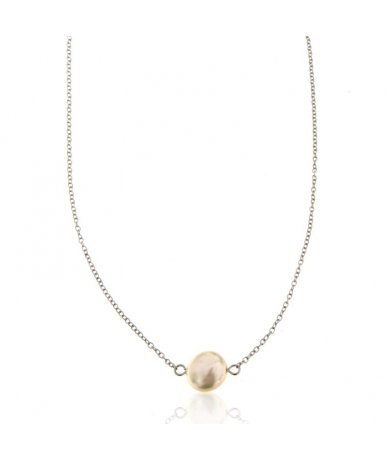 Collana con perla tonda di...