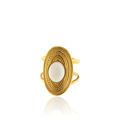 Anello ovale con giada...