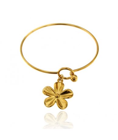 Bracciale rigido con fiore...